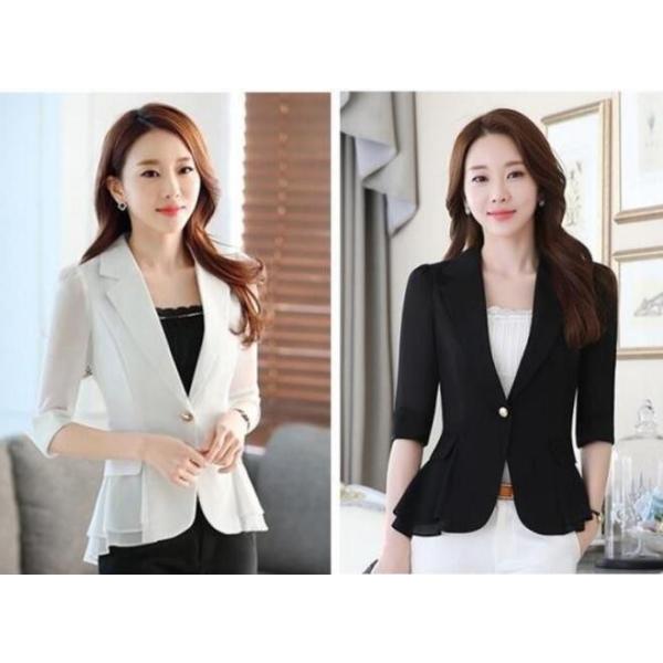 二点送料無料スーツ フォーマル 通勤 オフィス カジュアル 春夏秋レディース テーラード ジャケット ショート丈 Ol 通勤 入学式 入園式 シフォンコート五分袖 Buyee Buyee Japanese Proxy Service Buy From Japan Bot Online