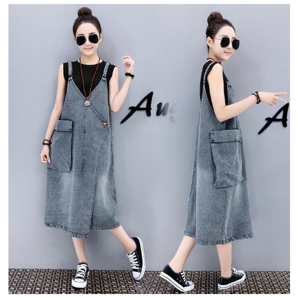 二点送料無料レディースデニムサロペット日系少女オーバーオール可愛い大きいポケット サスペンダーm Xxlミモレ丈つりスカート森ガール風デニムワンピ Buyee Buyee บร การต วกลางจากญ ป น ซ อจากประเทศญ ป น