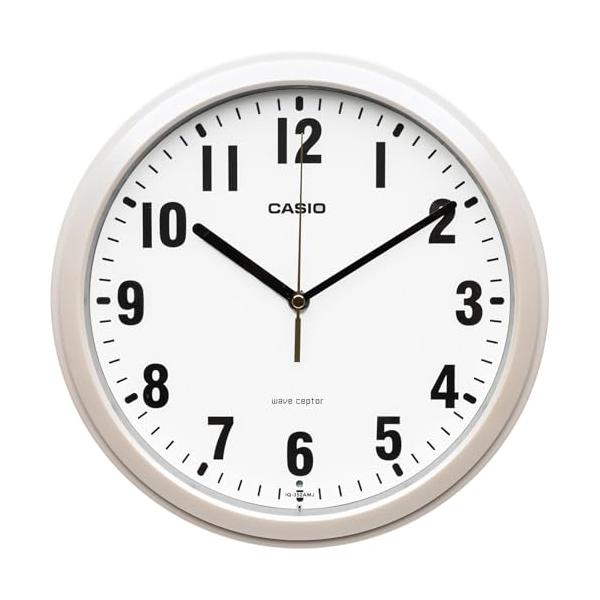 CASIO 掛け時計 ホワイト CASIO(カシオ) 掛け時計 壁掛け時計 電波時計 アナログ 小型 夜間秒針