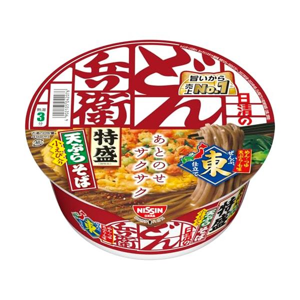 2)[東]特盛天ぷらそば-/143グラム (x 12)/-・パッケージ個数:12・内容量:143g×12個・原材料:油揚げめん、かやく、スープ、加工でん粉、調味料、リン酸塩(Na)、炭酸Ca、カラメル色素、酸味料、酸化防止剤(ビタミンE)、...