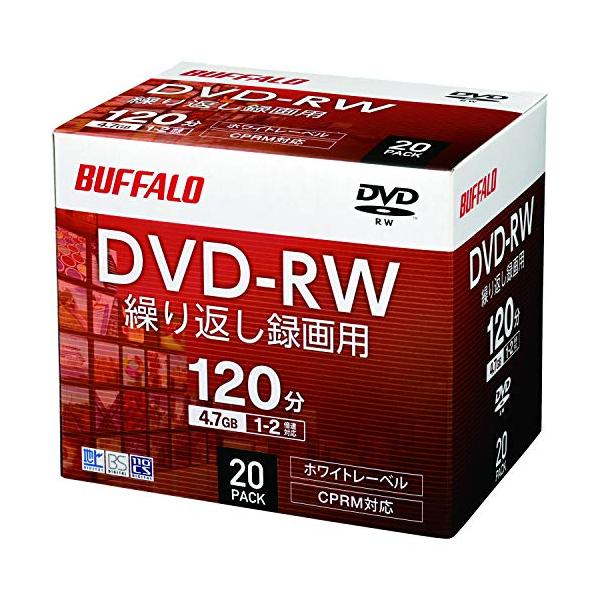 ・ 20枚 RO-DW47V-020CW/N・・Size:20枚・【タイプ】録画用DVD-RW 20枚入り・【用途】繰り返し録画用・【期間】長期2年に対応・バッファロー製外付けドライブでメーカー動作検証済み・インクジェットプリンター対応ホワ...