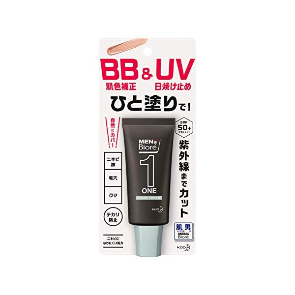 メンズビオレONE BB&UVクリーム SPF50+/PA++++ BBクリーム 30グラム (x 1)