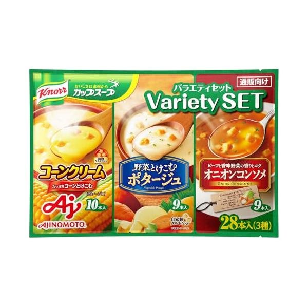 他サイト： クノール カップスープ 3種28本入セット アソート 詰め合わせ スティック コーン ポタージュ オニオンコンソメ 大容量 インスタントの商品画像