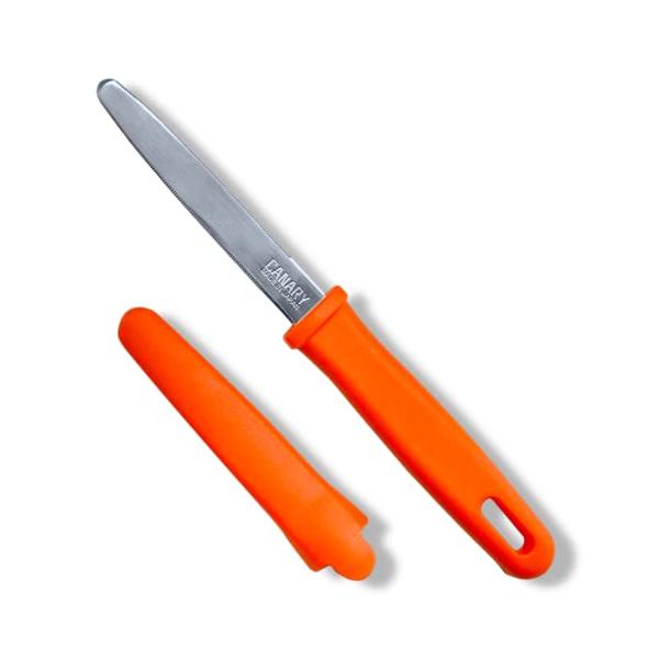 他サイト： 長谷川刃物 カッター 段ボール用 ダンちゃん キャップ付き オレンジ 19×0.8×2.2cm DC-191Cの商品画像