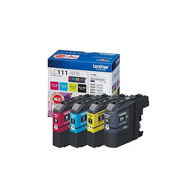 他サイト： 【ブラザー純正】インクカートリッジ4色パック(エコパッケージ) LC111-4PK-E 対応型番:DCP-J957N、DCP-J557N、MFCの商品画像