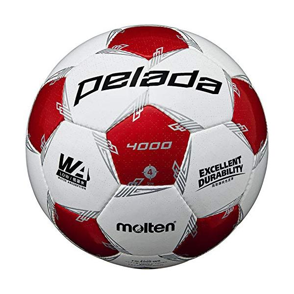 他サイト： モルテン(molten) サッカーボール 4号球 小学生 検定球 ペレーダ4000 F4L4000-WR ホワイト×メタリックレッド F4L40の商品画像