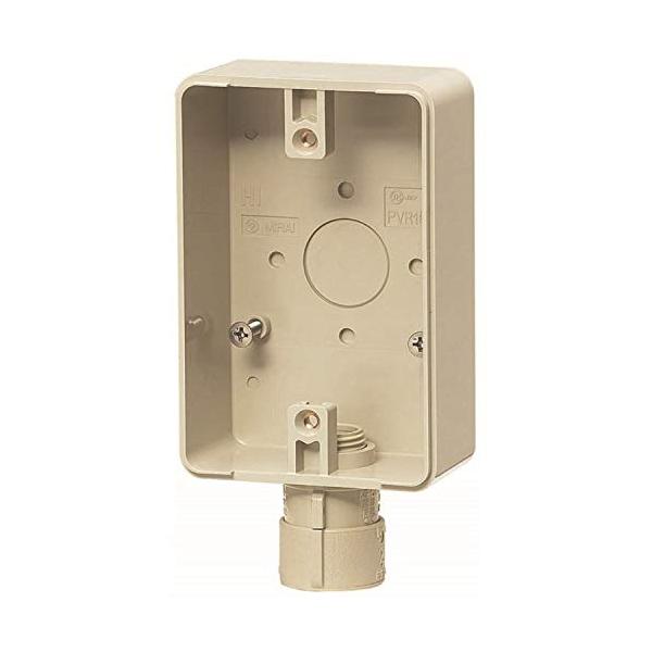 他サイト： 未来工業 高耐候性露出スイッチボックス 防水コンセント用 コネクタ付 ベージュ PVR16-BC1GJの商品画像