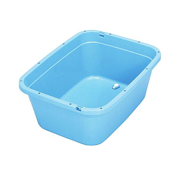 新輝合成 トンボ 角型 タライ ジャンボ 水抜き栓付き ホース穴付き 120型 120リットル ブルー 幅86.0cm×奥行66.0cm×高さ3