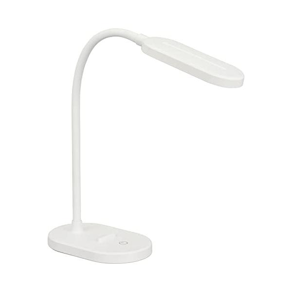 他サイト： オーム電機 LEDデスクランプ デスクライト デスクスタンド USB電源 昼白色 スマホスタンド付き DS-LS12USB-W 06-3704の商品画像