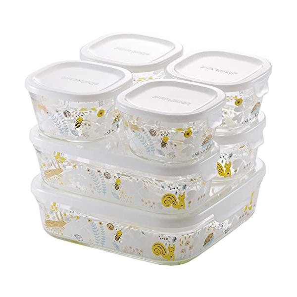 iwaki 耐熱ガラス 密閉容器 シンジカトウ 北欧の庭 システムセット PS-PRNSNF7