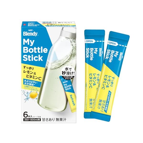 他サイト： AGF ブレンディ マイボトルスティック すっきりレモン＆ビタミンC 6本×3箱 【 レモン水 】【 水分補給応援 】【 水筒用 】の商品画像