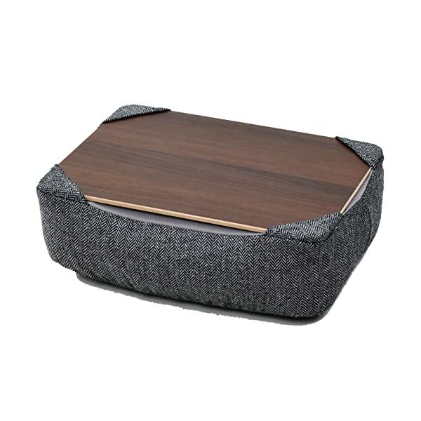 他サイト： [山善] 膝上テーブル 天板が取り外せる カバーが洗える ビーズ補充可 専用ケース付き クッションテーブル PCテーブル ダークグレー AHT-の商品画像