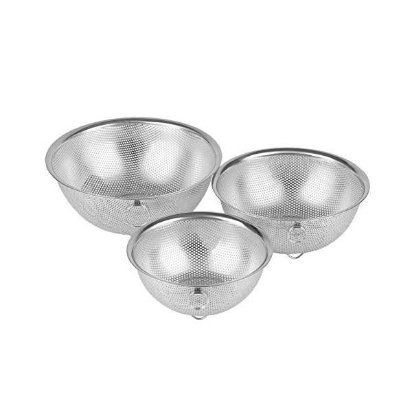 ざる・シルバー  AZ-5566・製品サイズ:(約)15cm/外径16.5×高さ8.5cm、18cm/外径19.5×高さ9cm、21cm/外径22.5×高さ10cm・製品重量:(約)15cm/0.1kg、18cm/0.13kg、21cm/0...
