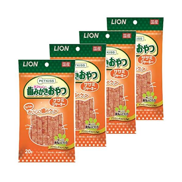 他サイト： ライオン (LION) ペットキッス (PETKISS) ネコちゃんの歯みがきおやつ ササミジャーキー チキン 20g×4個(まとめ買い)の商品画像