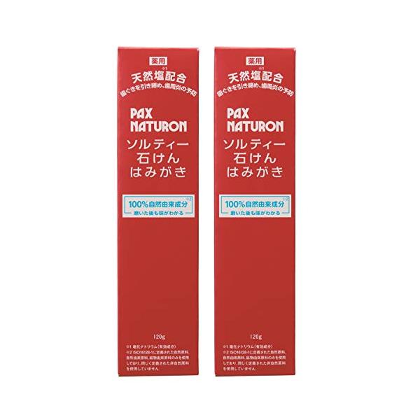 他サイト： PAX NATURON(パックスナチュロン) 【まとめ買い】 ソルティー石けんはみがき 120g×2個 120グラム (x 2)の商品画像