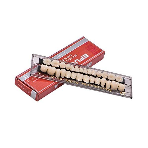 100%新しい品質と優れた品質。・ 材質：アクリル樹脂。・ 28本の歯のセット。・ 使いやすい歯科修復製品。・ 用途：歯の損失や口腔の使用、義歯に使用されます。 ハロウィンホラーの小道具を作るのにも使うことができます。