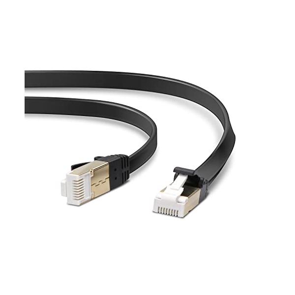他サイト： エレコム LANケーブル Cat7 爪折れ防止 フラット 2m ブラック ECLD-TWSFT/BK2の商品画像
