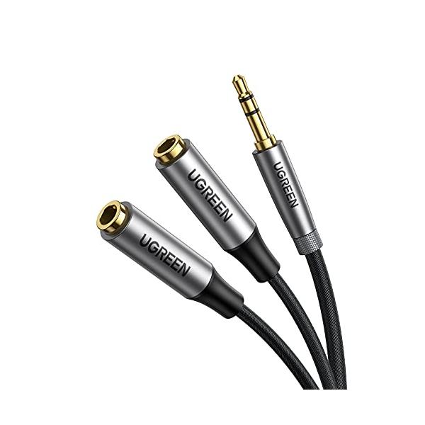 他サイト： UGREEN 3.5mm オーディオ分配ケーブル 2分配ケーブル ヘッドホン延長ケーブル イヤホン分岐 ステレオ 金メッキ端子 延長コード 0.の商品画像