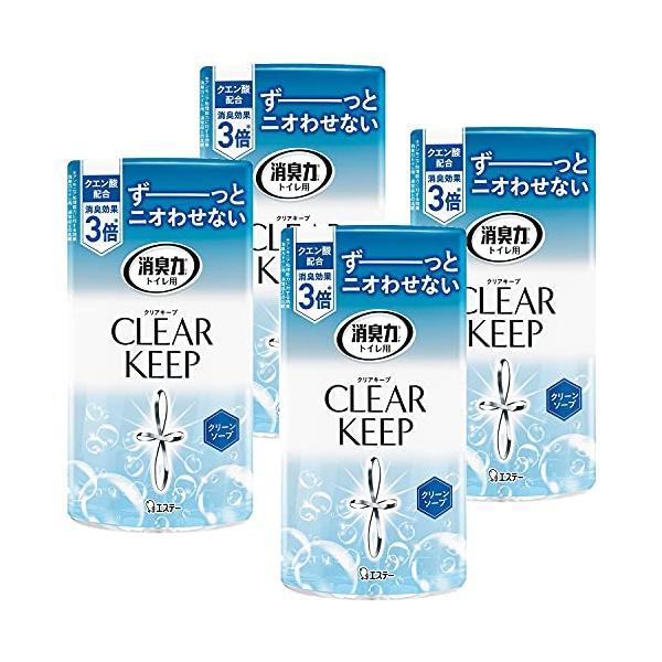 他サイト： 消臭力 トイレ クリアキープ [まとめ買い] トイレ用 置き型 クリーンソープ 400mL×4個 トイレの消臭力 クエン酸配合 消臭剤 消臭の商品画像