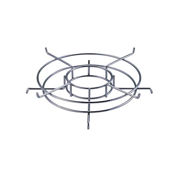 ・シルバー  UY-7045・対応サイズ:ゴトクの表と裏で外径が26cm・28cmまでの七輪に使用できます。・製品サイズ(約):幅300×奥行300×高さ65mm・製品重量(約):450g・材質:鉄(クロムめっき)、原産国:中国・特徴:●ア...