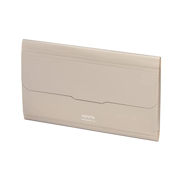 他サイト： コクヨ ドキュメントファイル ノビータ ポケットが大きく開く書類ファイル 封筒サイズ 6ポケット サンドベージュ フ-NV951LSの商品画像