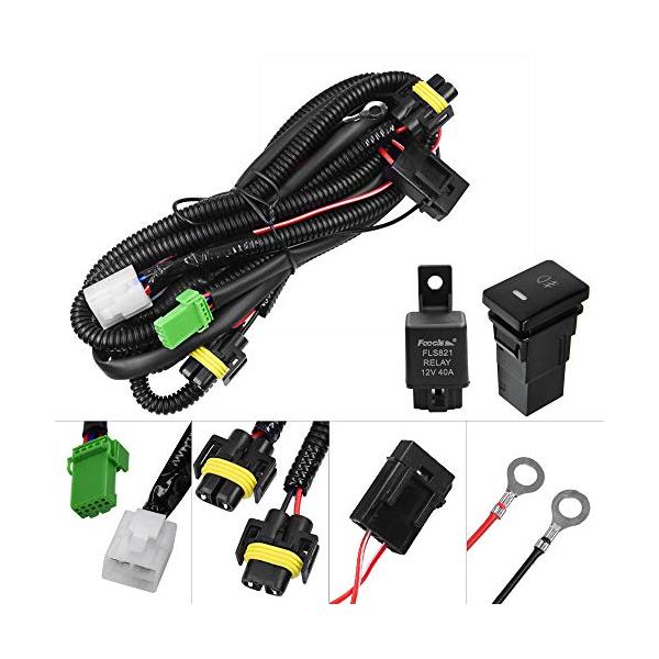 HUIQIAODS H8/H11/H16 LED対応 汎用 スイッチ付 後付フォグランプ用