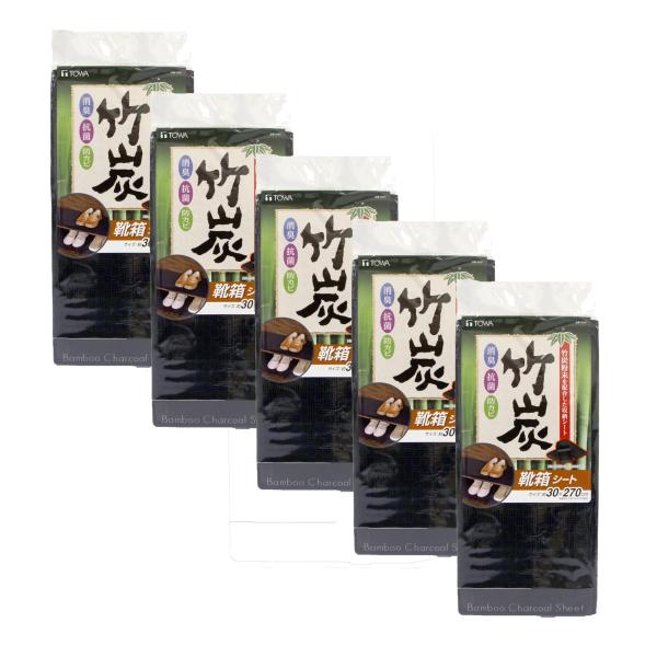 5個セット・ブラック 30×270cm 54261・Style:5個セット・本体サイズ:約30×270cm(1枚あたり)・本体重量:約40g(1枚あたり)・素材・材質:ポリエチレン・原産国:日本・セット内容:竹炭 靴箱シート×5個セット