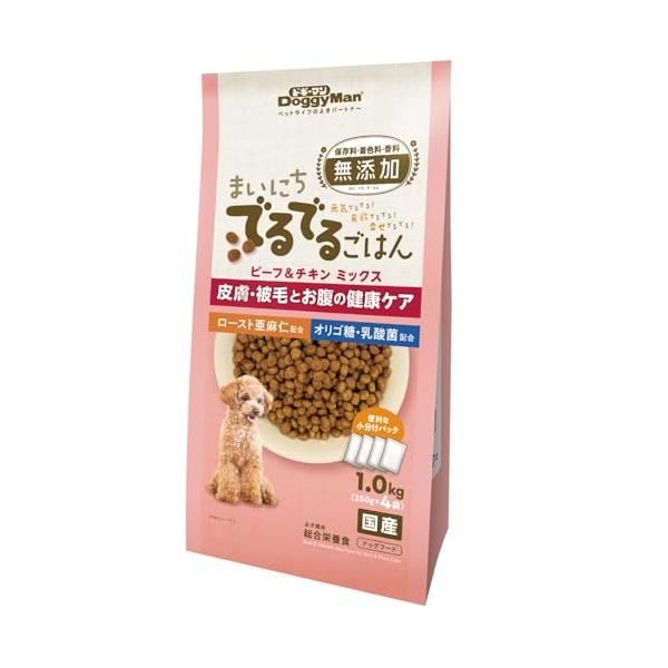 他サイト： ドギーマン まいにちでるでるごはん 皮膚・被毛とお腹の健康ケア 1kg(250g×4袋) 犬用 ドッグフードの商品画像