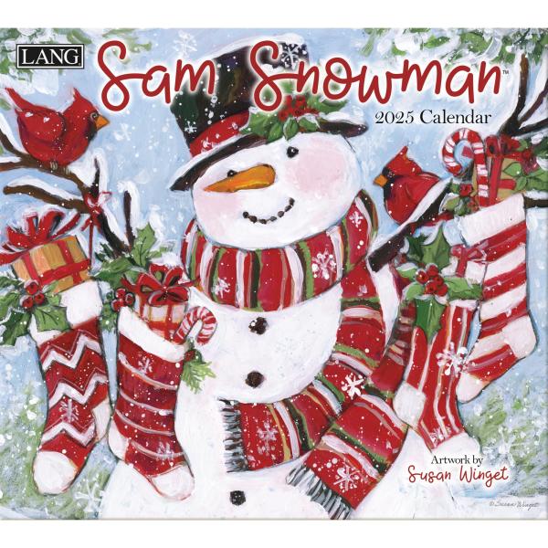 ＬＡＮＧ SAM SNOWMAN 2025 壁掛けカレンダー Wall Calendar アメリカ製