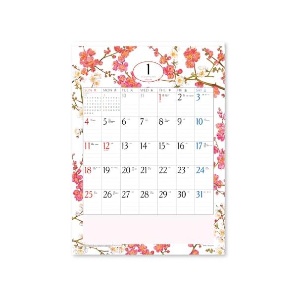 新日本カレンダー 2026年 カレンダー 壁掛け フラワーパラダイス 年表