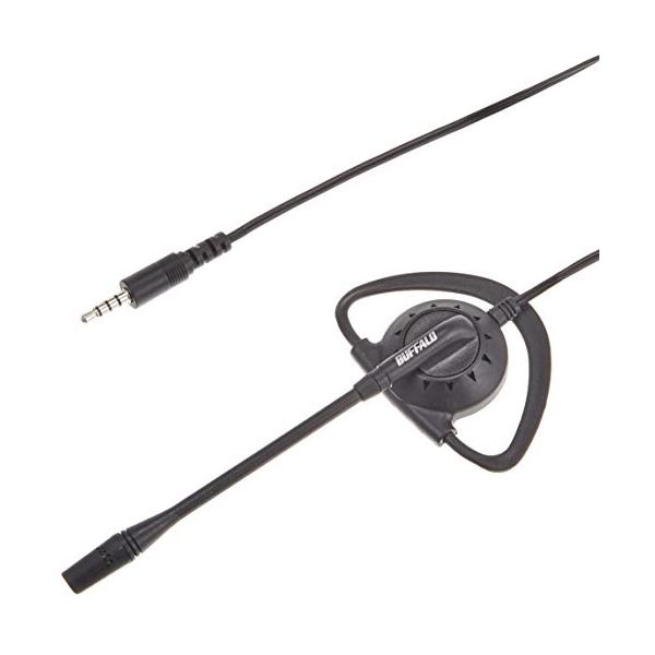 他サイト： BUFFALO 片耳イヤフック式ヘッドセット 4極 BSHSECM105BKの商品画像