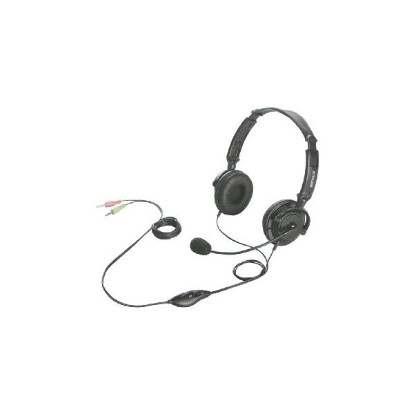 【中古】「未使用品」iBUFFALO 両耳ヘッドバンド式ヘッドセット 半密閉/ノイズキャンセリングマイク搭載 ブラック BSHSH12BK BUFFALO 両耳ヘッドバンド式ヘッドセット 半密閉/ノイズキャンセリング