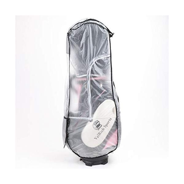 ゴルフバッグ 透明カバー レインカバー ファスナー付き ゴルフカート 雨 防水 (1枚)