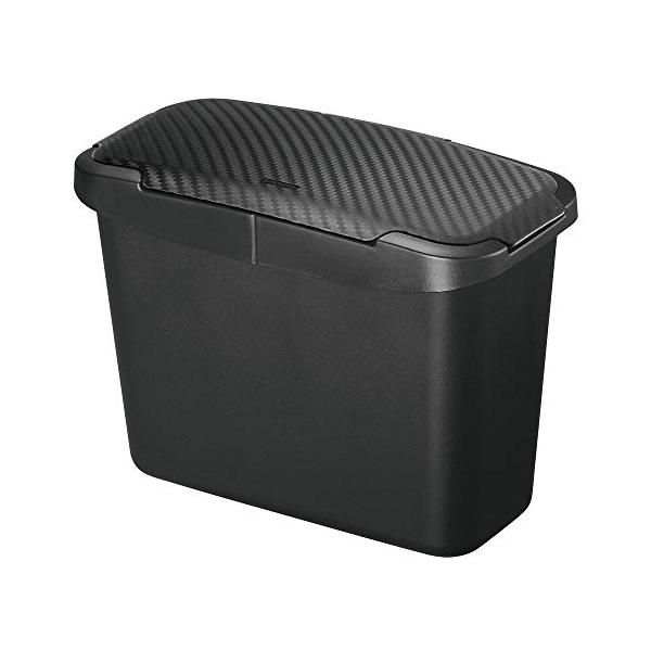 ・カーボン調ブラック  CZ489Z・・Color:カーボン調ブラック・車 ごみ箱 センターコンソールがある車で使いやすい場所に設置できる、ちょうどいいサイズのゴミ箱。センターコンソールがある車に最適・従来の置くタイプのゴミ箱は、容量は大き...