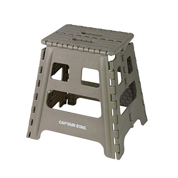 他サイト： キャプテンスタッグ(CAPTAIN STAG) 踏み台 ステップ 椅子 折りたたみステップ Lサイズ カーキ UW-15の商品画像