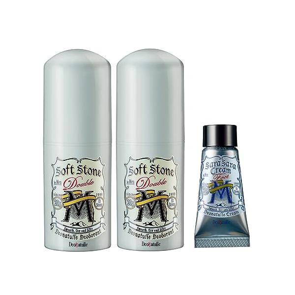 他サイト： デオナチュレ 男ソフトストーンW ノンメントール処方 男性用 ワキ用 直ヌリ 制汗剤 スティック ×2個(20g×2)+おまけ付きの商品画像