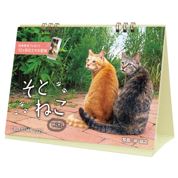カレンダー2025 そとねこ mini（月めくり/卓上） (インプレス
