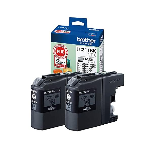 他サイト： 【ブラザー純正】インクカートリッジブラック2個パック(エコパッケージ) LC211BK-2PK-E 対応型番:DCP-J968N、DCP-J56の商品画像