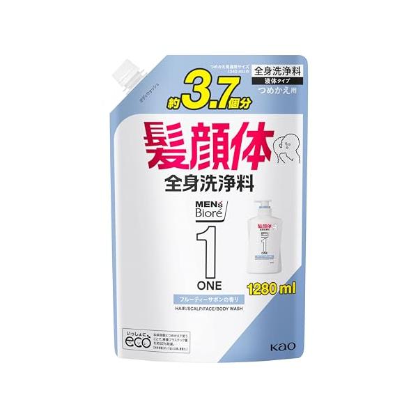 詰め替えブルー/1280ml/-・Style:詰め替えFlavorName:フルーティーサボンSize:1280ml・髪、顔、体、全てを洗えるメンズビオレ！