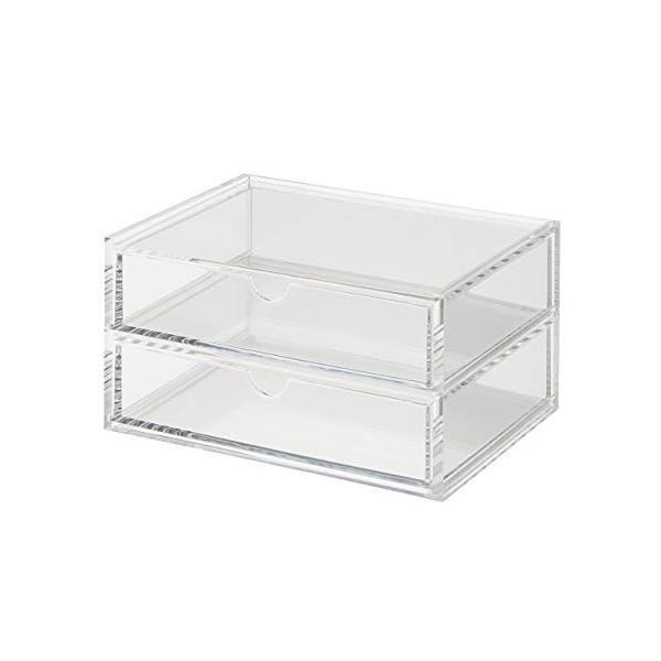 無印良品 重なるアクリルケース2段引出 約幅17.5×奥行13×高さ9.5