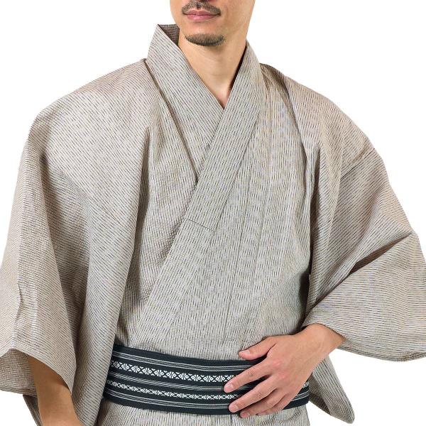 メンズ浴衣 しじら 綿麻 オフホワイト 185cm〜195cm前後対応 3L〜5L