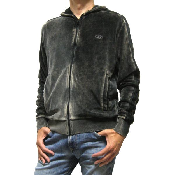 DIESEL（ディーゼル） 酸ブリーチ シェニール生地 フルジップパーカー