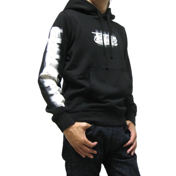 DIESEL ディーゼル ユニセックス 袖胸ダブルフロッキーロゴ プルオーバーパーカー S-GINN-HOOD-N