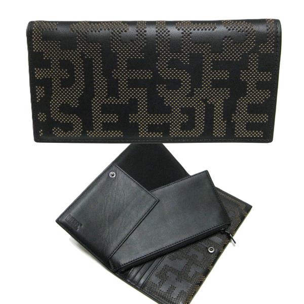 ディーゼル財布 DIESEL（ディーゼル） 訳あり パンチングレザー モノグラム柄 2Way
