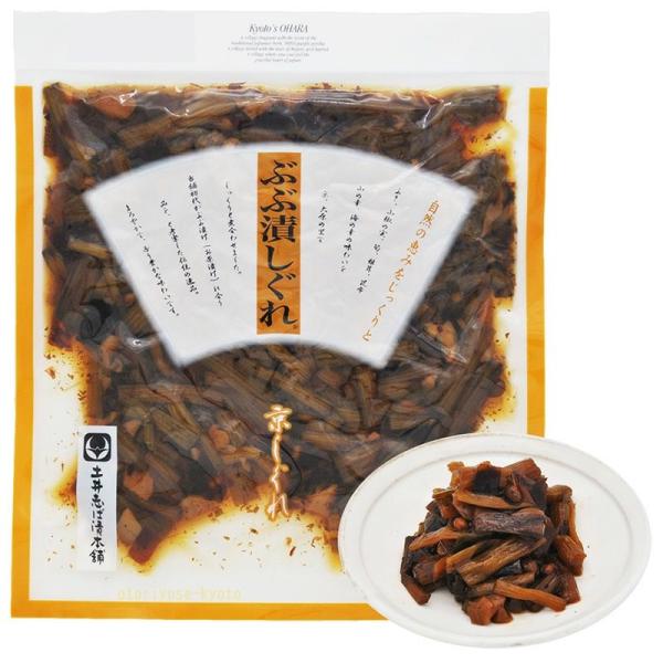 商品名ぶぶ漬しぐれ名称佃煮原材料ふき、しょうゆ、糖類（砂糖、ぶどう糖）、たけのこ水煮、みりん、乾しいたけ、昆布、山椒、醸造酢、たん白加水分解物／調味料（アミノ酸等）、（一部に大豆・小麦を含む）原料原産地名国産(ふき)内容量90g賞味期限（目...