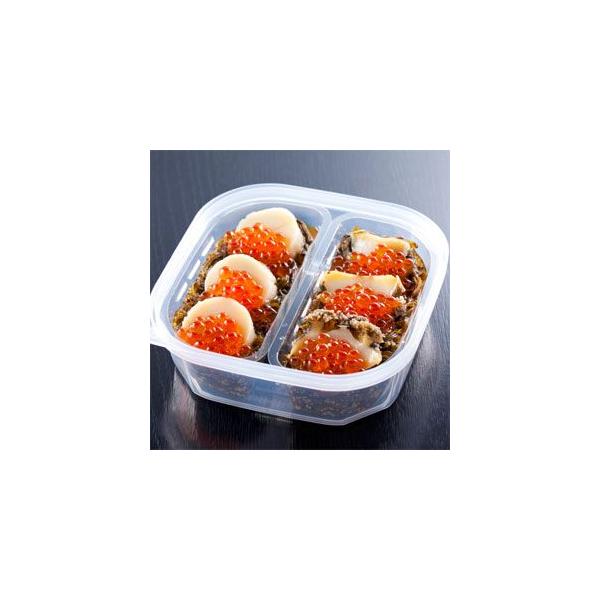 食材の宝庫と言われる三陸で、豊富な魚介類の中から質のものを選り抜き、素材の味を生かして調理された二味海宝漬です。食べきりサイズの『あわび海宝漬』と『ほたて海宝漬』が入ったセパレートタイプの商品なので半分ずつ解凍できます。お好きな方からお召し...