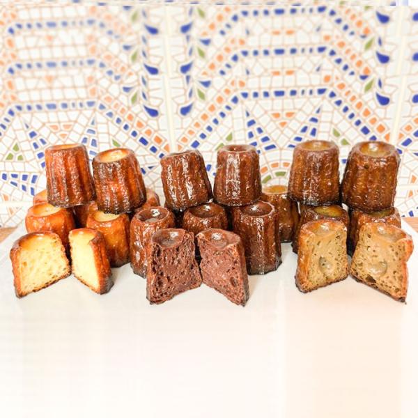 当店自慢のカヌレをたっぷり楽しめるギフトボックスです。フランス・ボルドー地方発祥の伝統的な焼き菓子カヌレは、中はしっとりもちもちの独特な食感が特徴です。プレーンは厳選した国産牛乳とバター、卵を使い、素材の豊かな風味が広がります。チョコレート...