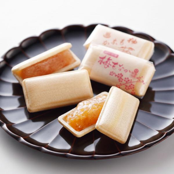 【柚もなか】は、和歌山県産の柚を贅沢に使った、爽やかな香りが広がる柚餡を、国産もち粉で丁寧に焼き上げた生地で挟んだ一口サイズの最中です。しっとりとやわらかな餡が、柚ならではの上品な風味を引き立てます。【梅もなか】は、和歌山県紀州南高梅を用い...