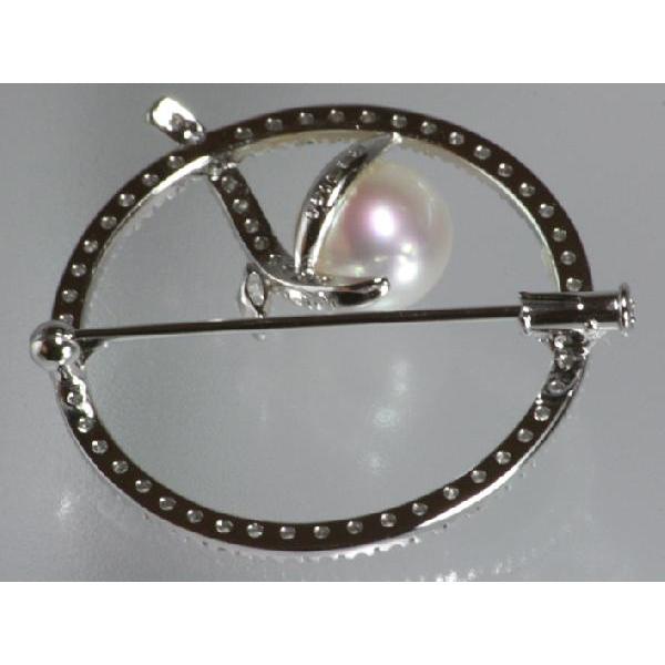 パール【OTOWA PEARL】 ブローチ 8.9mm 白蝶真珠 ダイヤ入 リング K18WG パール【OTOWA PEARL】 ブローチ 8.9mm 白蝶真珠 ダイヤ入 リング K18WG