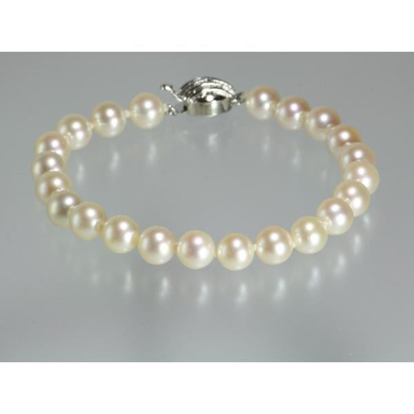 ブレスレット 7-7.5mm あこや真珠 SV : v-00149 : 音羽パール 